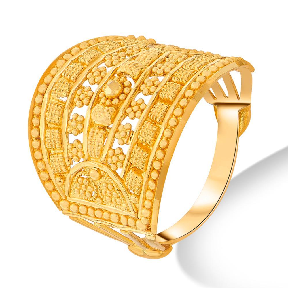 Buy 22 Karat Gold Ring with Filigree Detailing