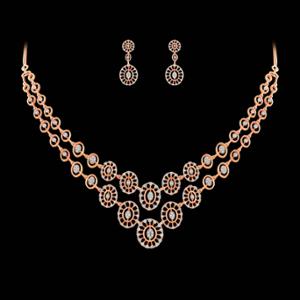 Buy 14 Karat Gold & Diamond Necklace Set