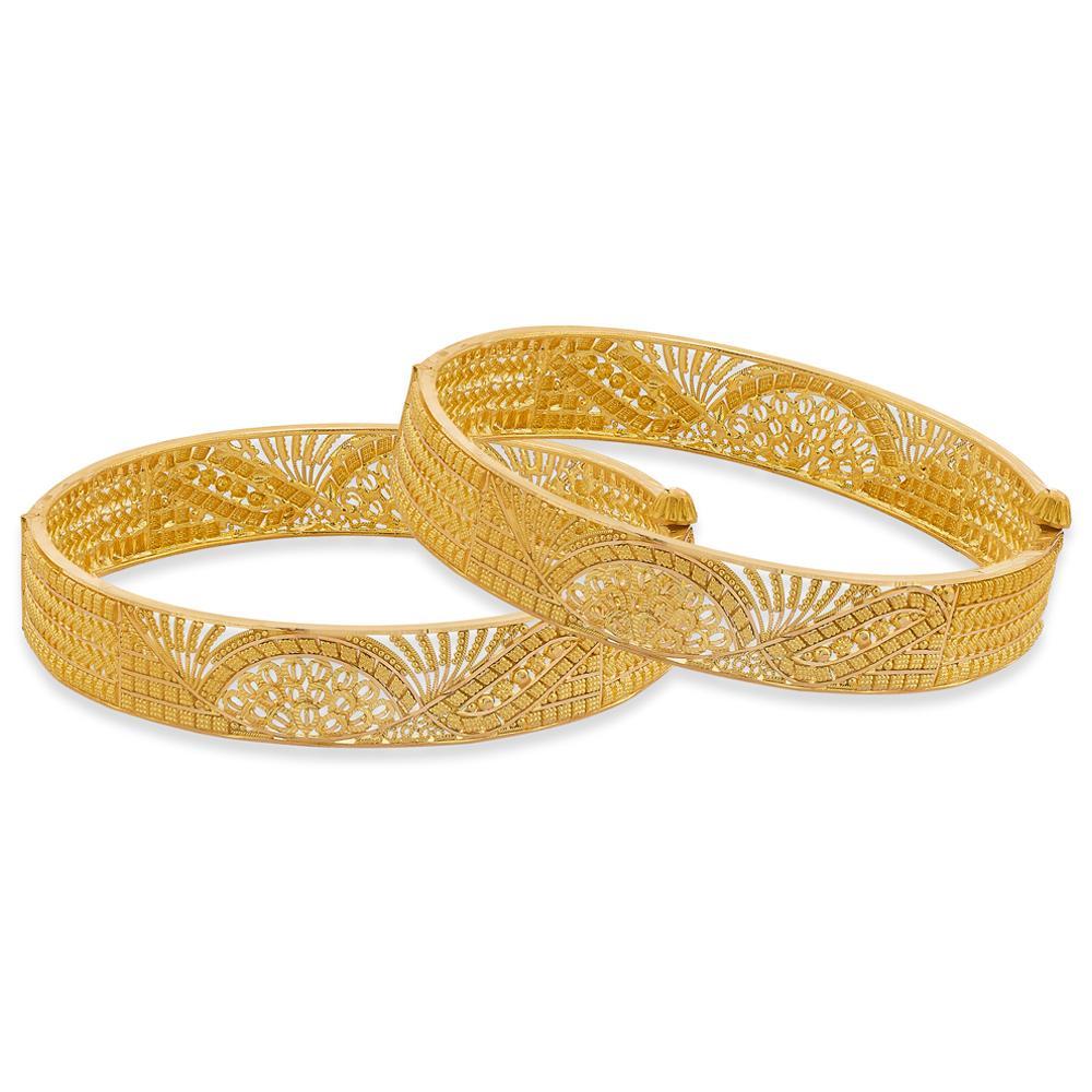 Buy Floral Beauty of Bloom Gold Bangles
