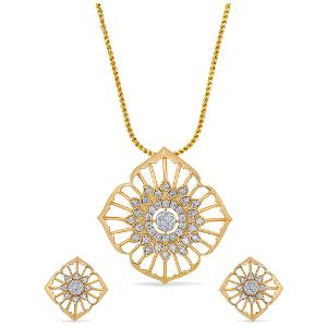 Buy 14 Karat Gold & Diamond Pendant Set