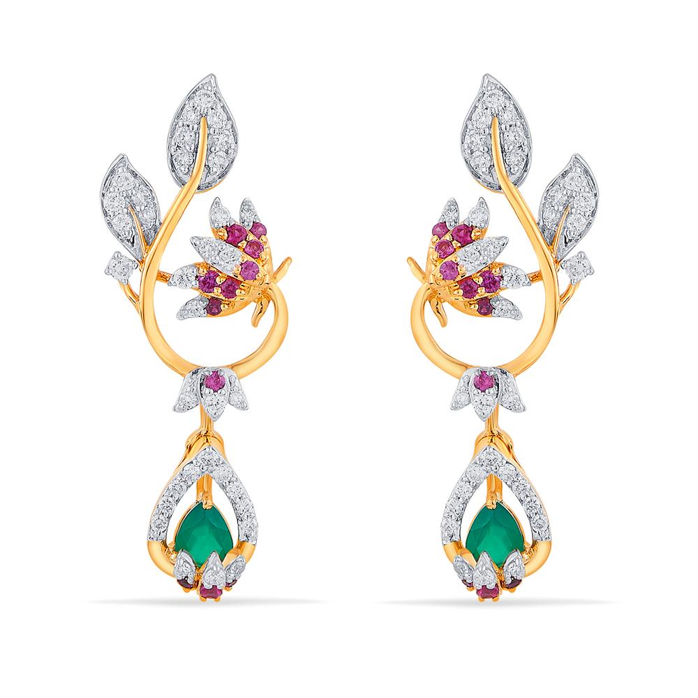 Buy 18 Karat Gold & Diamond Earrings