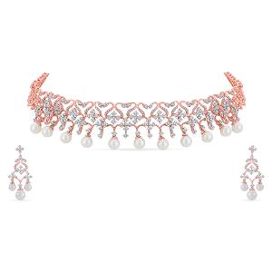 Buy 14 Karat Gold & Diamond Necklace Set