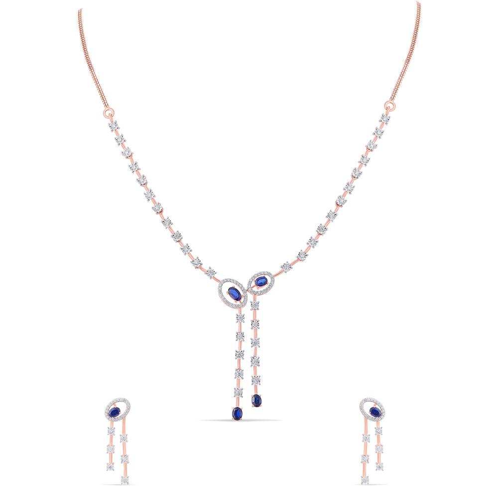 Buy 18 Karat Gold & Diamond Necklace Set