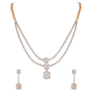Buy 18 Karat Gold & Diamond Necklace Set
