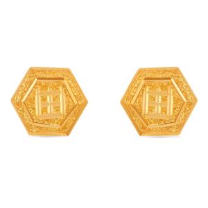 Buy 22 Karat Hexagon Studs Gold Earring