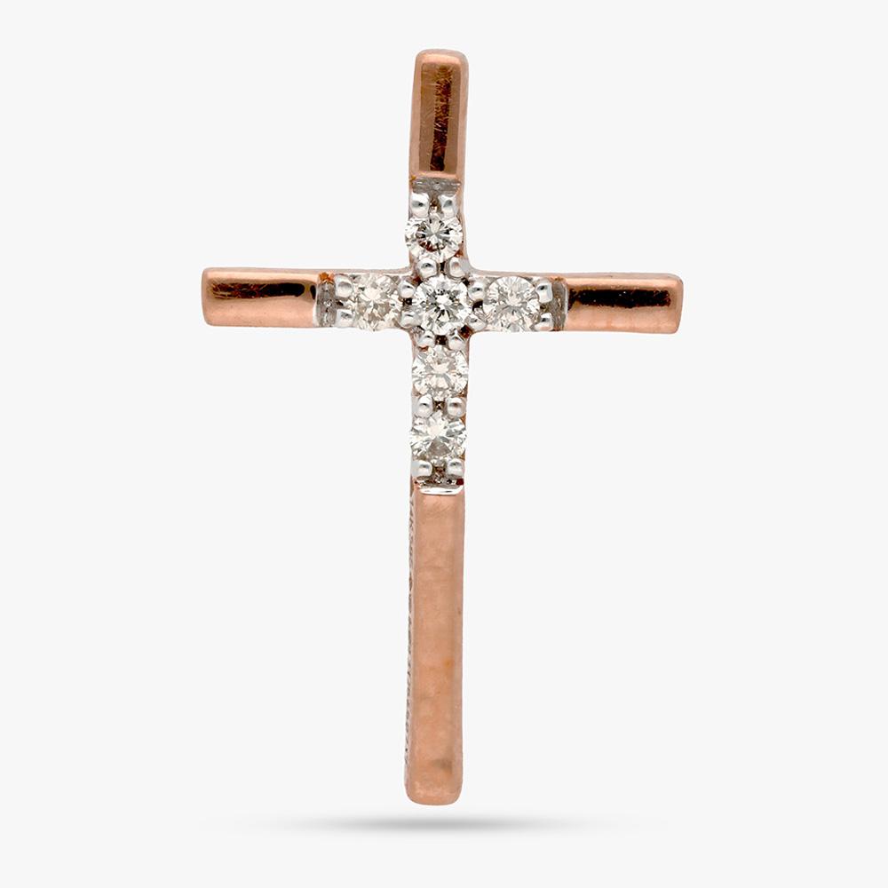 Buy Two Tone Plated Cross Design 14 Kt Gold & Diamond Pendant
