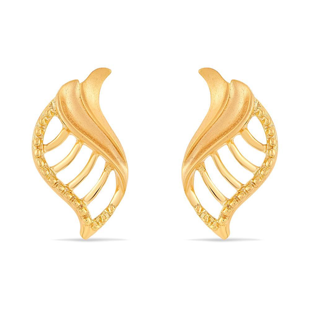 Buy Abstract Feather Gold Earrings