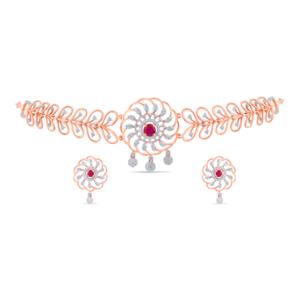 Buy 14 Karat Gold & Diamond Necklace Set