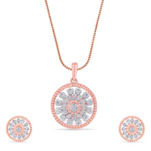 Buy 18 Karat Gold & Diamond Pendant Set