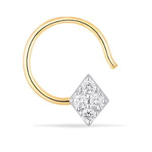 Buy 18 Karat Gold & Diamond Nose Pin