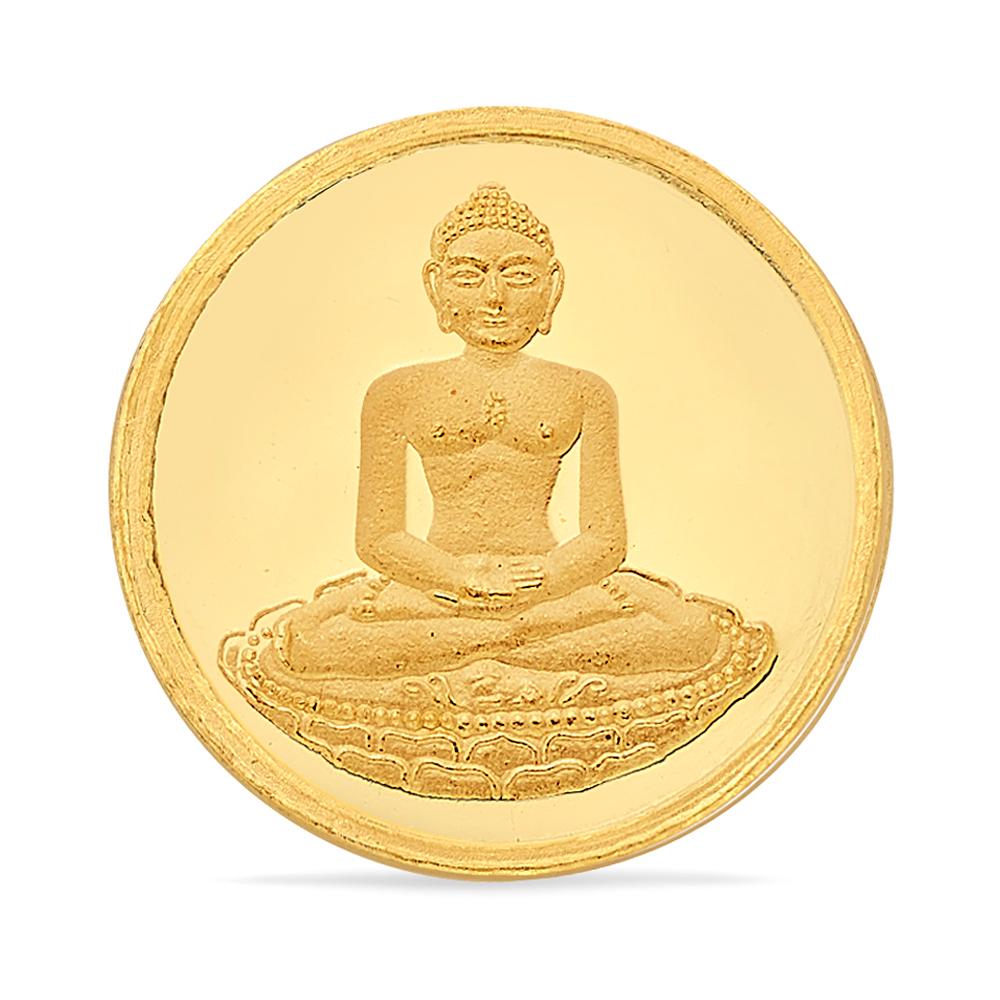 Buy 24 Karat Yellow Finish 1 Gram Mahavir Gold Coin