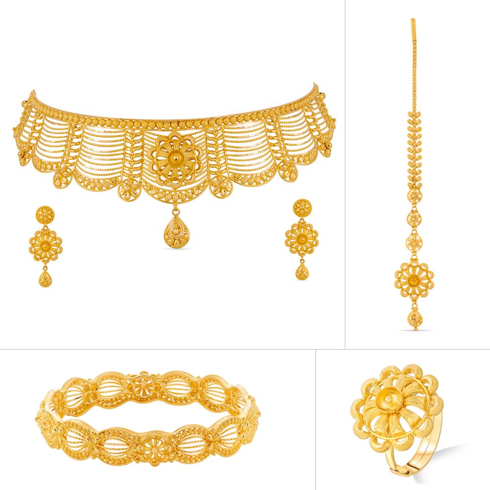 Buy 22 Karat Gold Necklace Set Combo