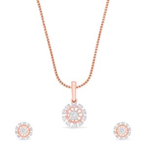 Buy Diamond Blossom Gold & Diamond Pendant Set