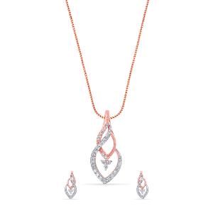 Buy 18 Karat Gold & Diamond Pendant Set