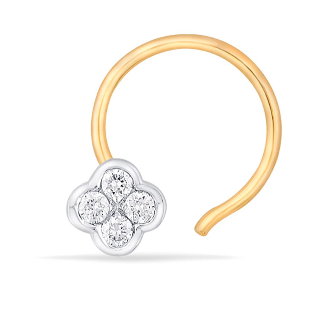 Buy 18 Karat Gold & Diamond Nose Pin