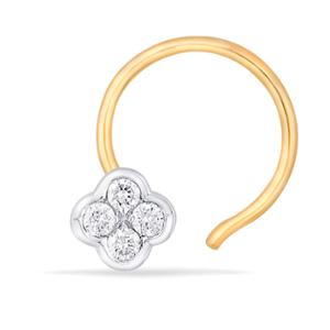 Buy 18 Karat Gold & Diamond Nose Pin