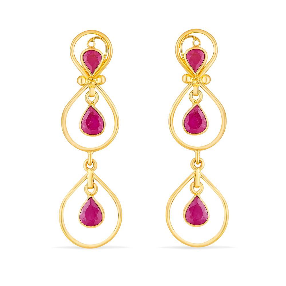 Buy Teardrop Ruby Gold Earrings