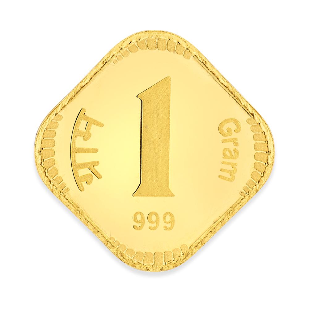 Buy 24 Karat Floral Design 1 Gram Gold Coin