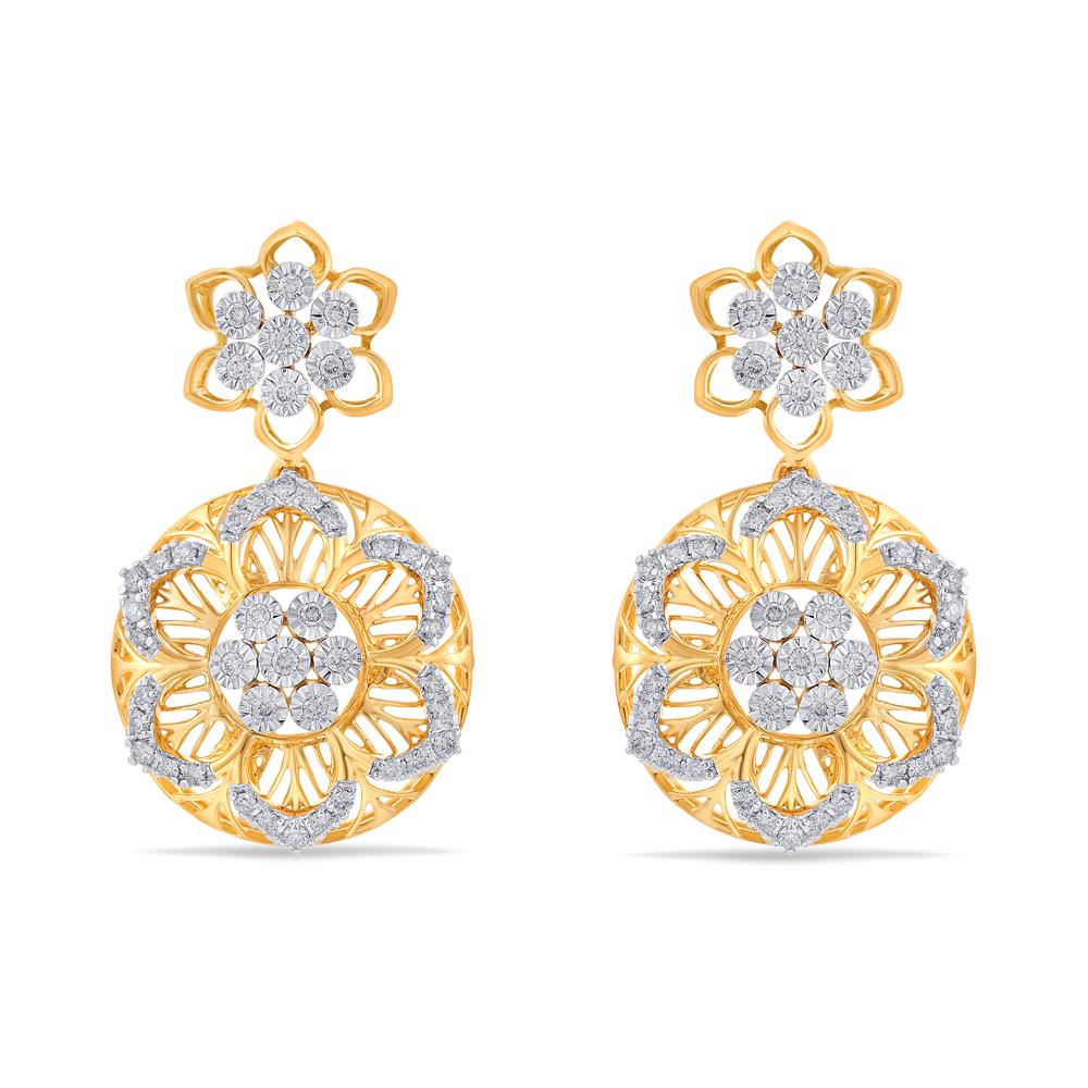 Buy 18 Karat Gold & Diamond  Earrings