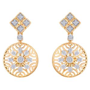 Buy Guilloche Disc Drop Gold Earrings
