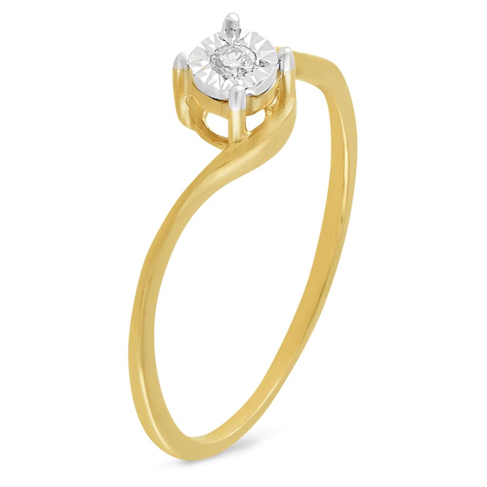 Buy 14 Karat Gold & Diamond Round Shaped Ring