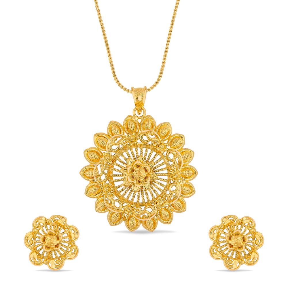 Buy 22 Karat Gold Pendant Set