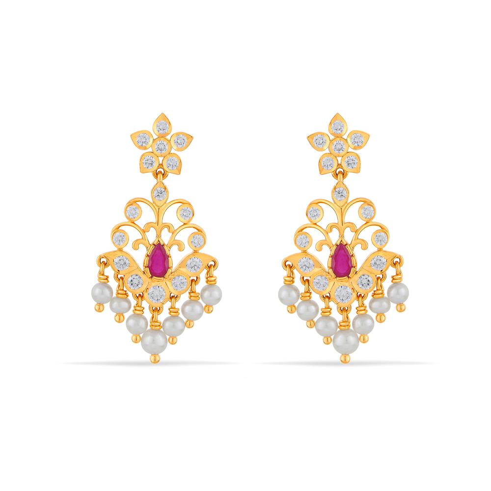 Buy 22 Karat Gold & Diamond Earrings