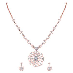 Buy 14 Karat Gold & Diamond Necklace Set