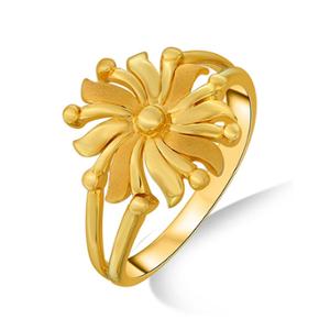 Buy 22 Karat Sunburst Floral Gold Ring