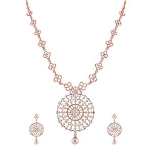 Buy 18 Karat Gold & Diamond Necklace Set