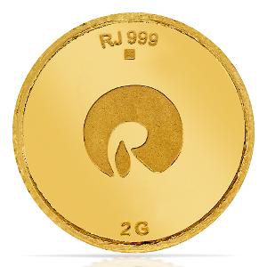 Buy 24 Kt Yellow Finish 2 Grams Gold Coin