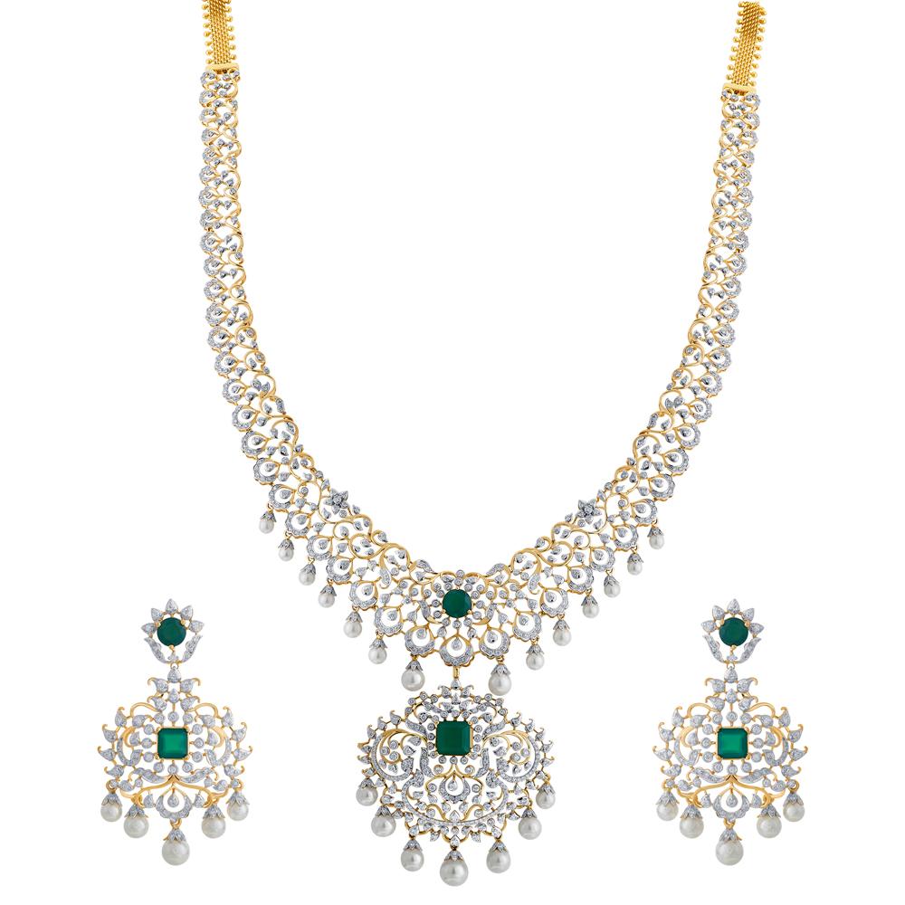 Buy Pallav Varalakshmi Diamond Necklace Set