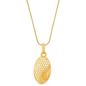 Buy 22 Karat Intricate Oval Gold Pendant