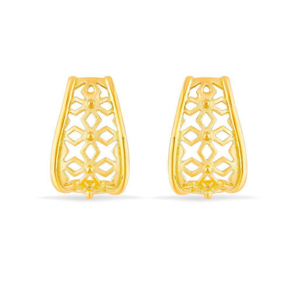 Buy Openwork J-Hoop Gold Earrings.