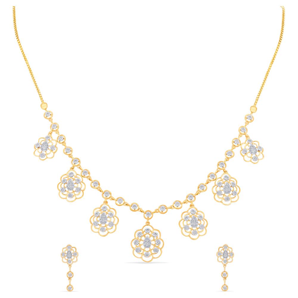 Buy 14 Karat Gold & Diamond Necklace Set