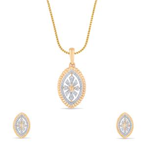 Buy 18 Karat Gold & Diamond Pendant Set