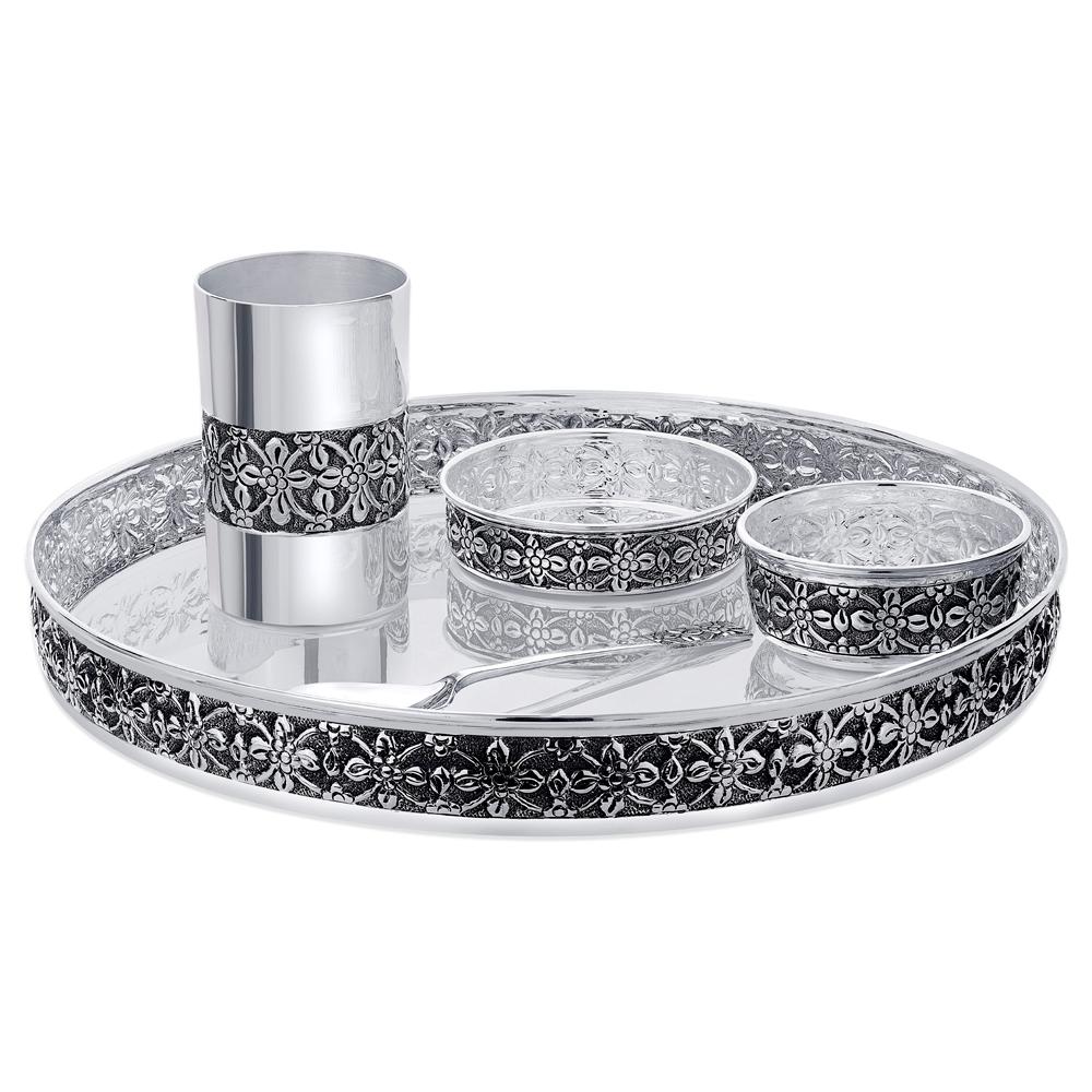 Buy 925 Purity Silver Thali Set