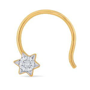 Buy 18 Karat Gold & Diamond Nose Pin