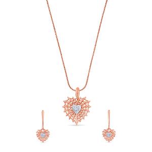Buy 14 Karat Gold & Diamond Pendant Set