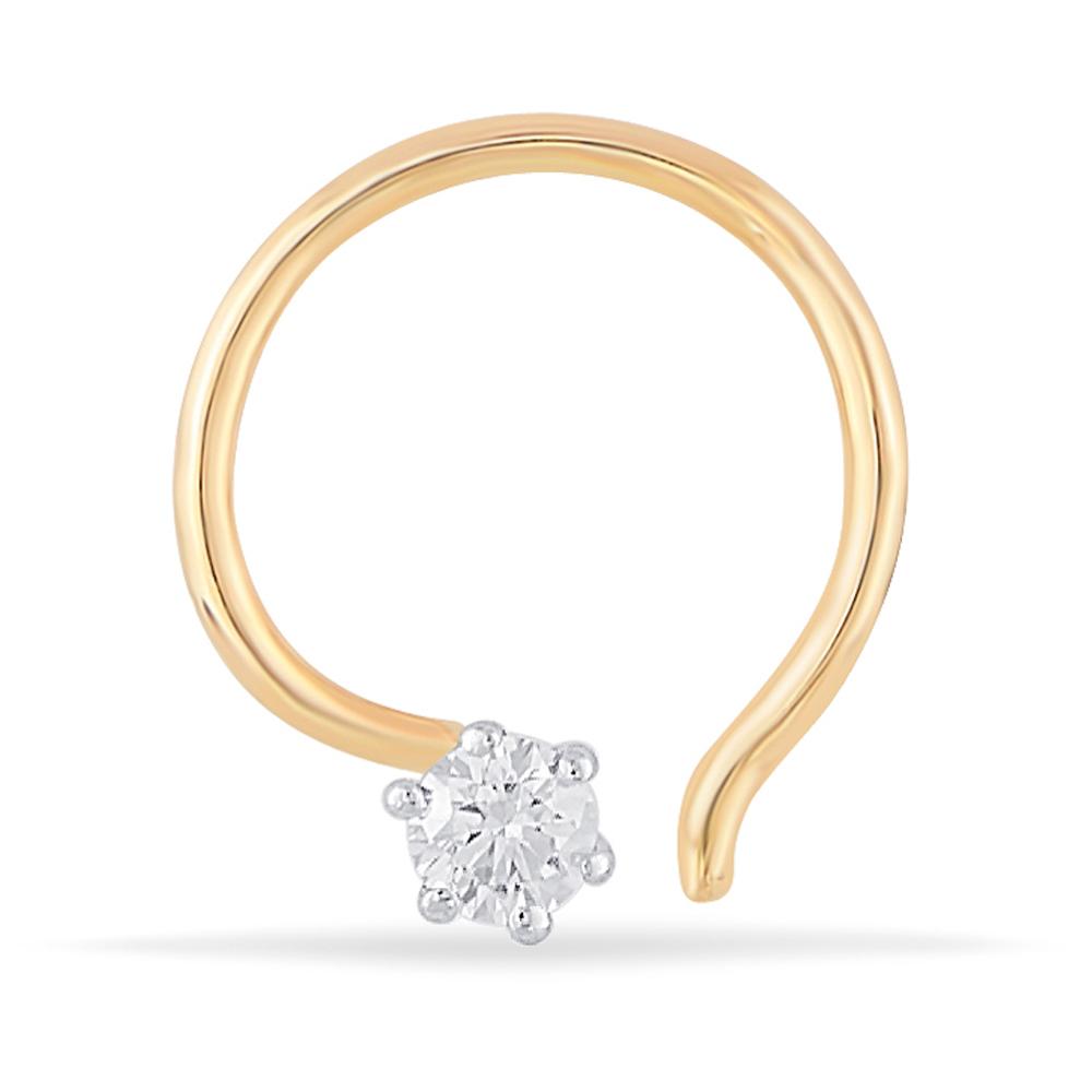 Buy 14 Karat Gold & Diamond Nose Pin