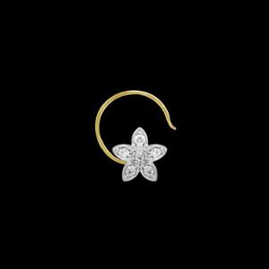 Buy 14 Karat Gold & Diamond Nose Pin