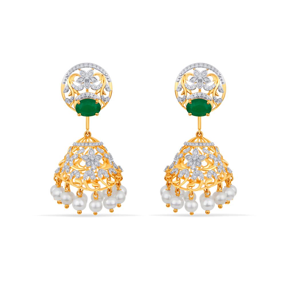 Buy 18 Karat Gold & Diamond Earrings