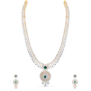 Buy 18 Karat Gold & Diamond Necklace Set