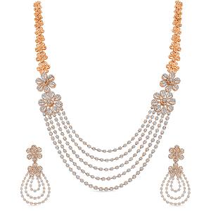 Buy 14 Karat Gold & Diamond Necklace Set