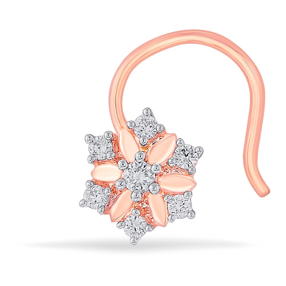Buy 18 Karat Gold & Diamond Nose Pin