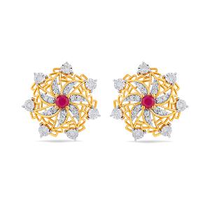 Buy 14 Karat Gold & Diamond Earrings