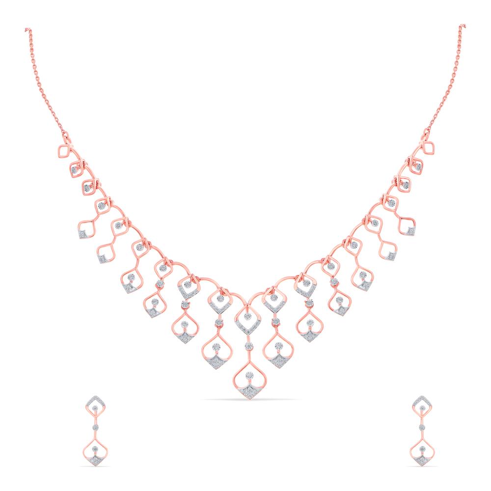 Buy 14 Karat Gold & Diamond Necklace Set