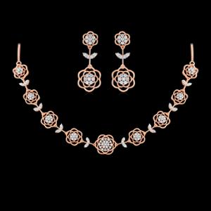Buy 14 Karat Gold & Diamond Necklace Set