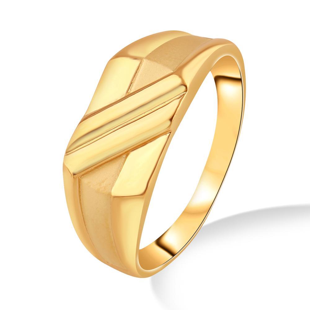 Buy Men's Geometric Panel Band Gold Ring