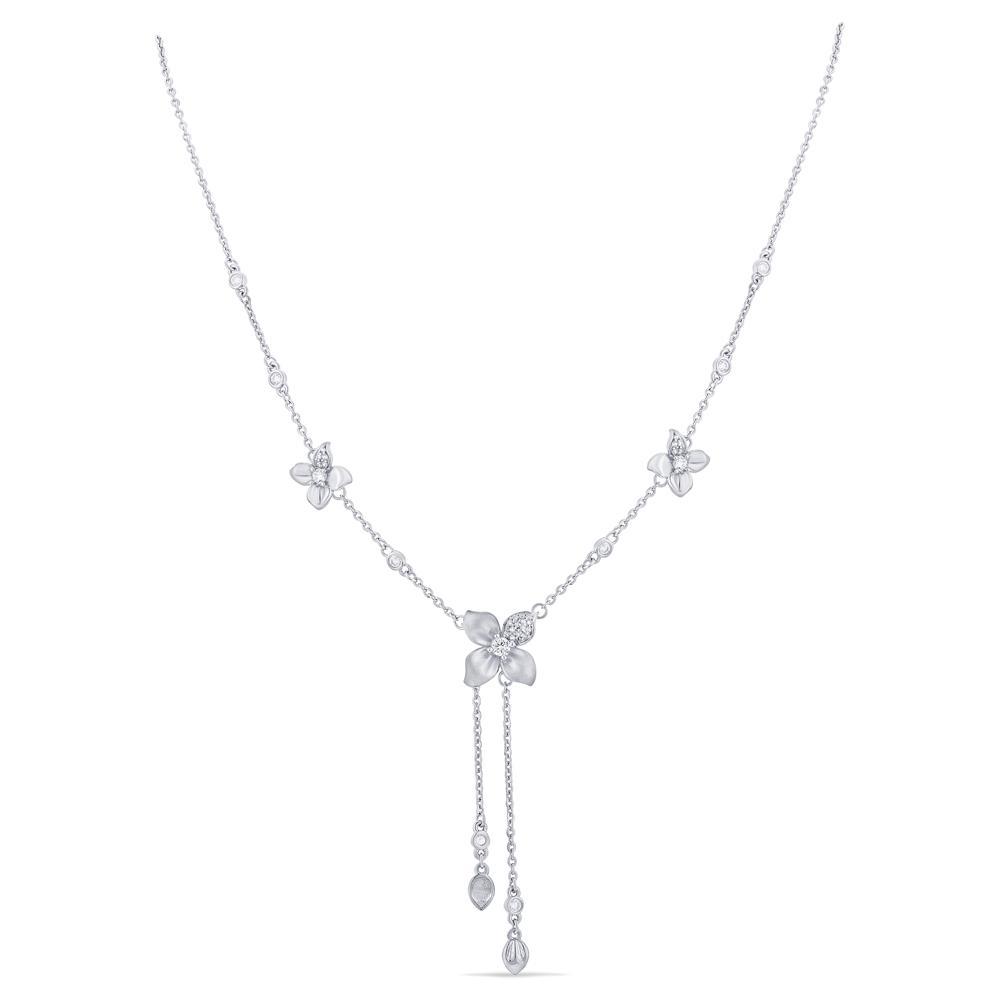 Buy Floral Cascade Silver Necklace